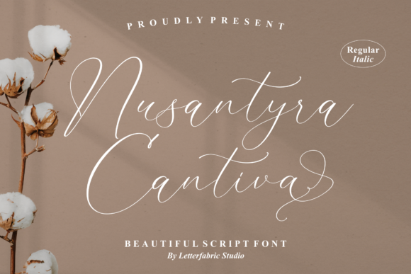 Nusantyra Cantiva: A Delicate Script Font for Crafters