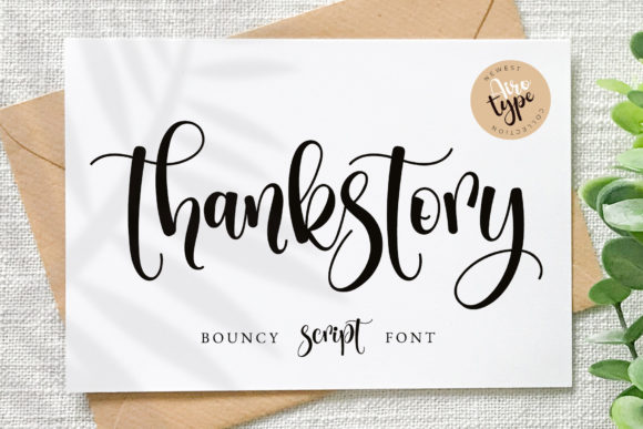 Thankstory: A Delicate Script Font for Editorial Design